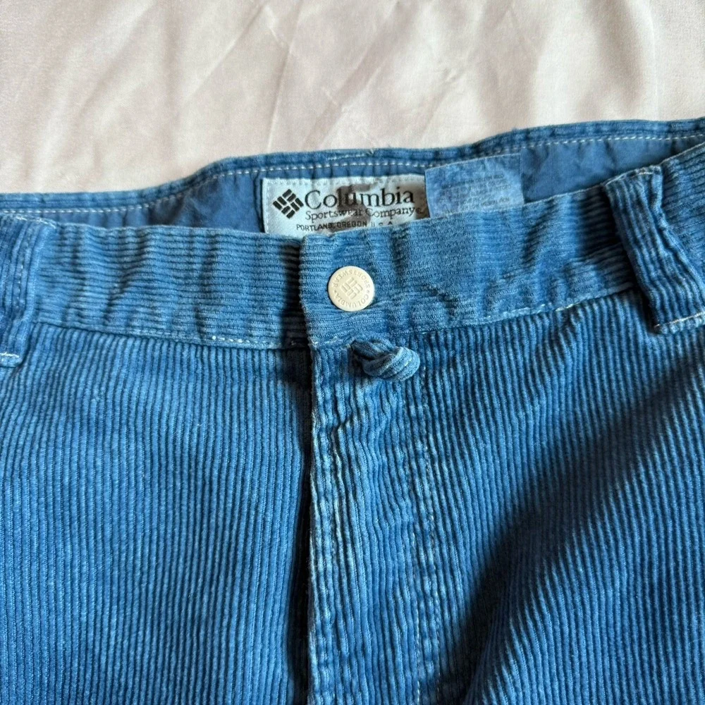 Vintage Y2K Columbia‎ Sportswear Mens 34x32 Blue Corduroy Outdoor Pants